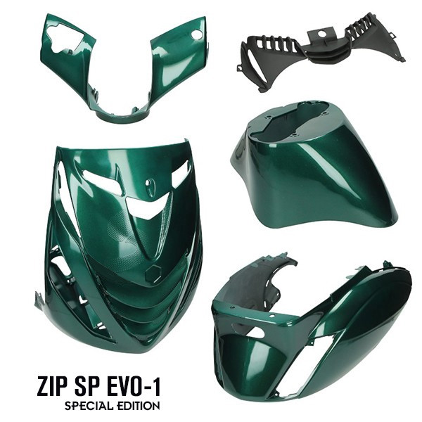 ontgrendelen opvolger Handig NIEUWE VERSIE, Piaggio ZIP SP Evo-1 Special edition kappenset. Jaguar  green. Mooi groen!