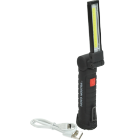 Werkplaats zaklamp led (USB) zwart Moto-Nostra. 250 lumen.