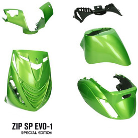 Piaggio ZIP SP Evo-1 Special edition kappenset. Porsche Taycan Green