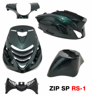 Kappenset Piaggio Zip SP RS-1. Jaguar groen glans 5-delig.